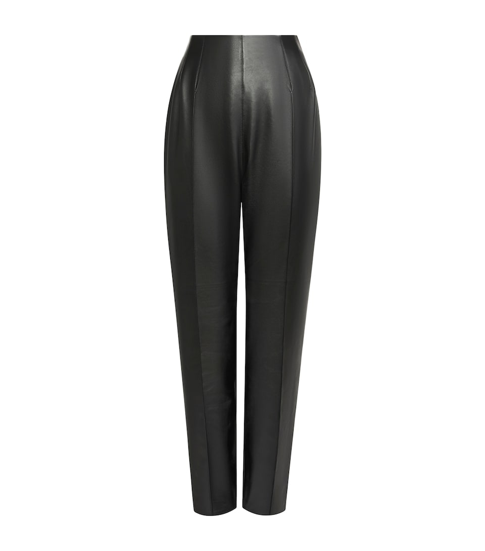 Alaïa Womens Lambskin Tapered Trousers Black