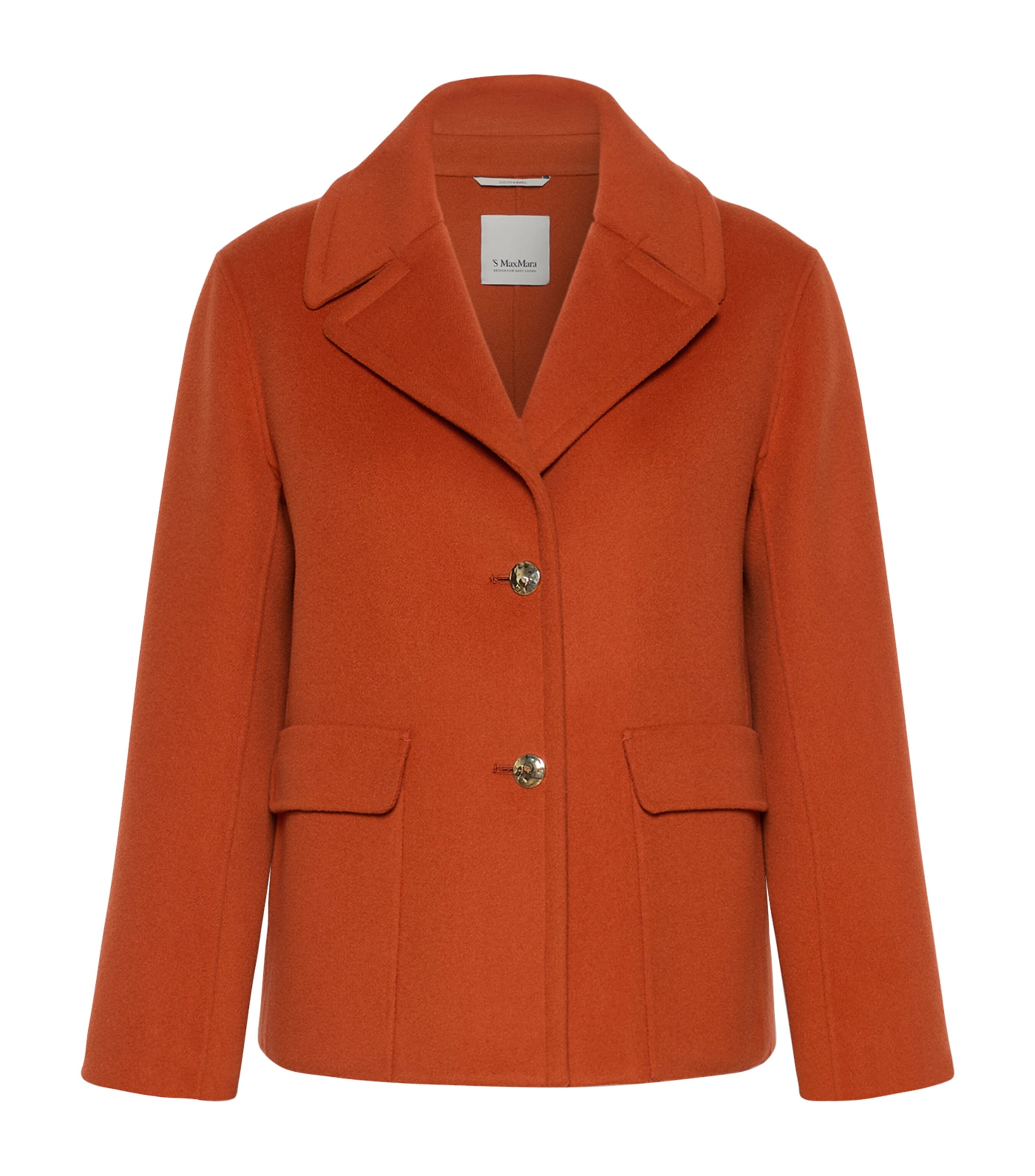 Max Mara Womens Virgin Wool Single-Breasted Jacket Orange
