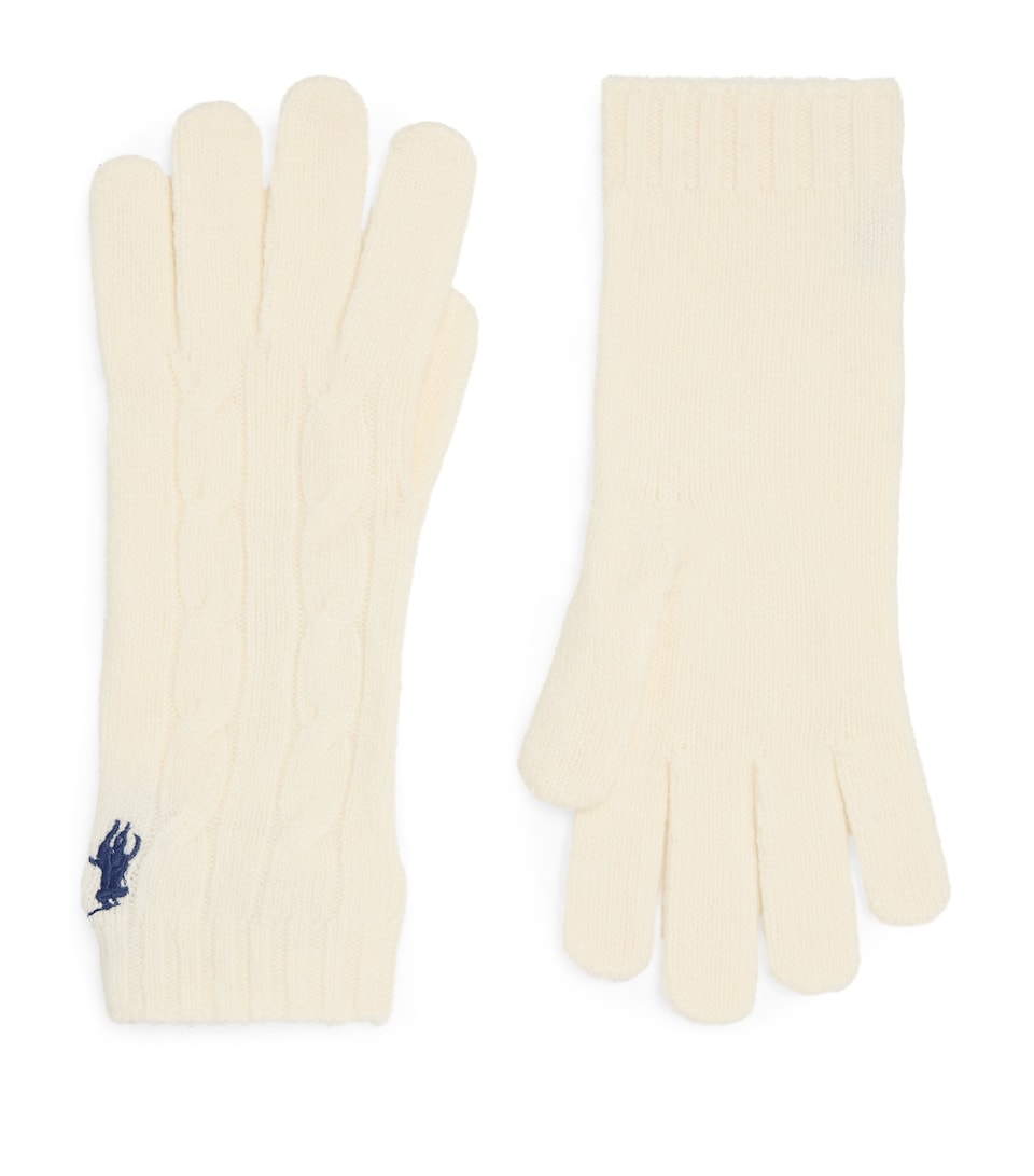 Wool-Cashmere Cable-Knit Gloves