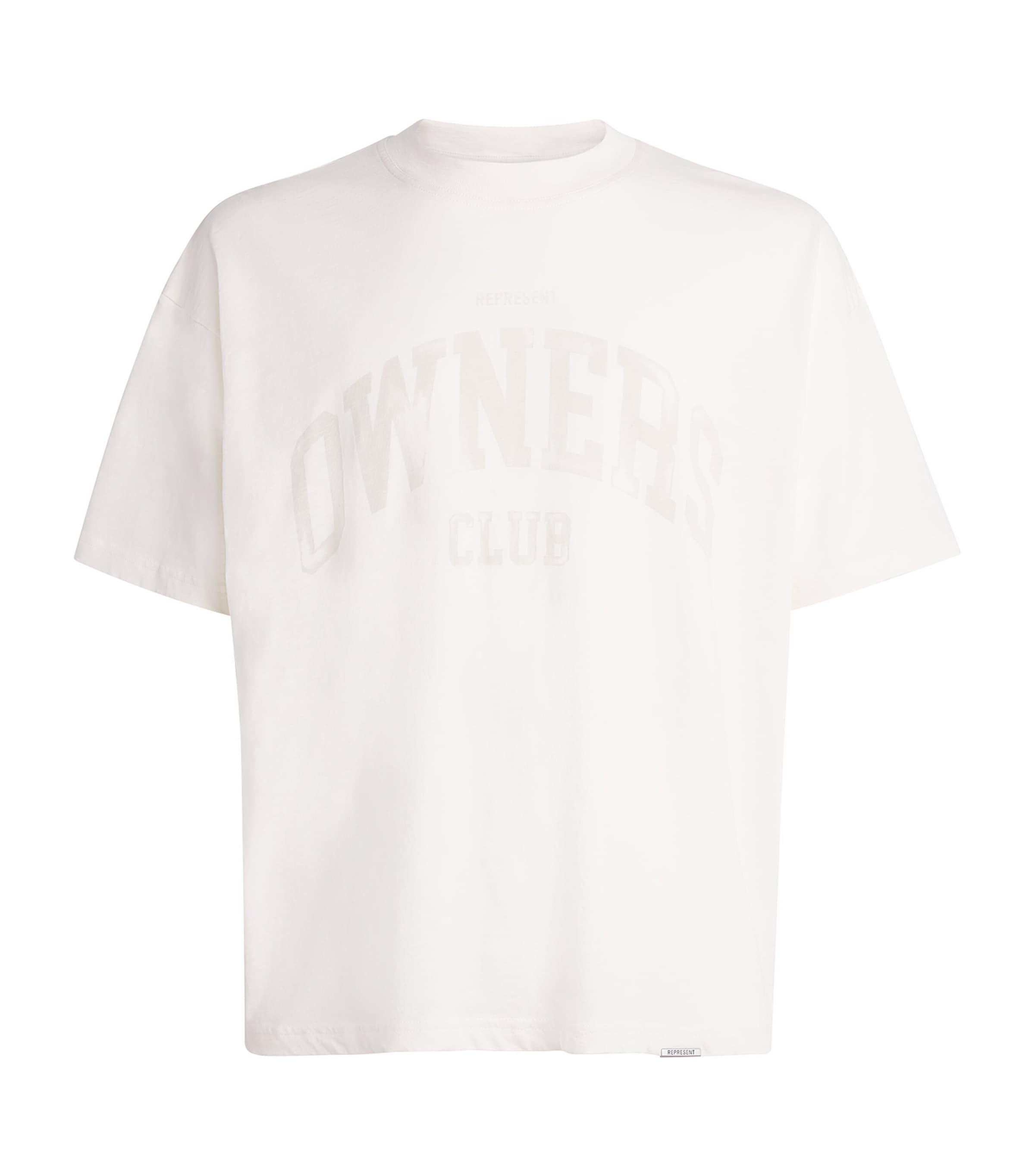 Represent Mens Cotton Owners Club T-Shirt Chalk