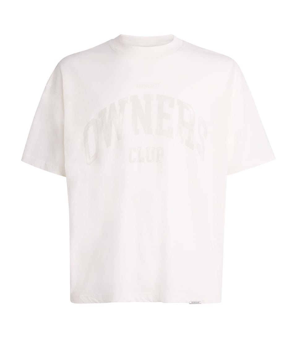 Represent Mens Cotton Owners Club T-Shirt Chalk