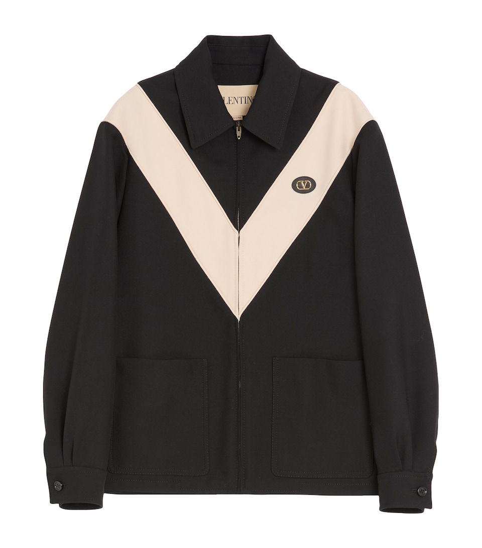 Valentino Garavani Mens Wool-Blend VLogo Jacket