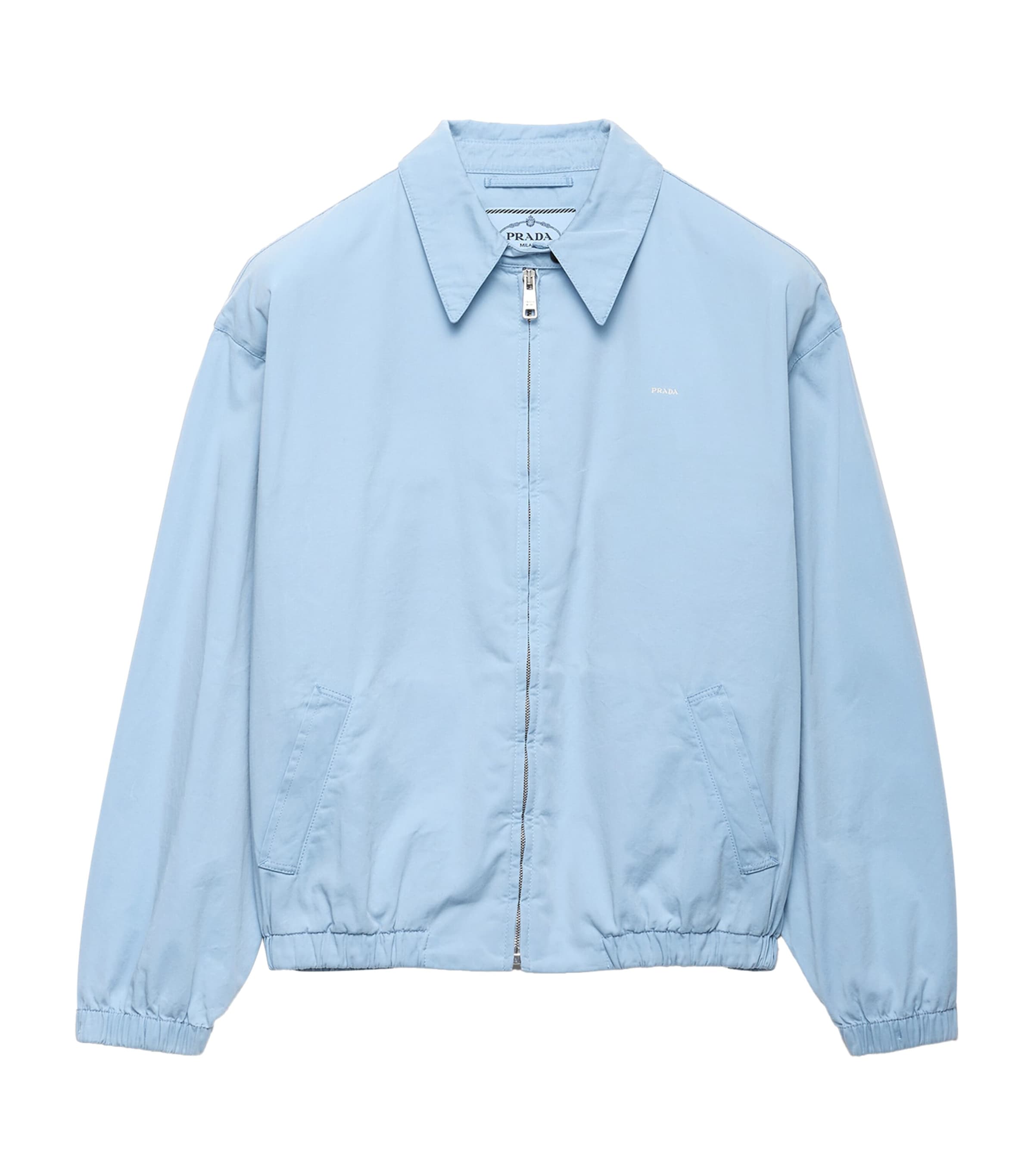 Prada Womens Old Gabardine Blouson Jacket Light Blue