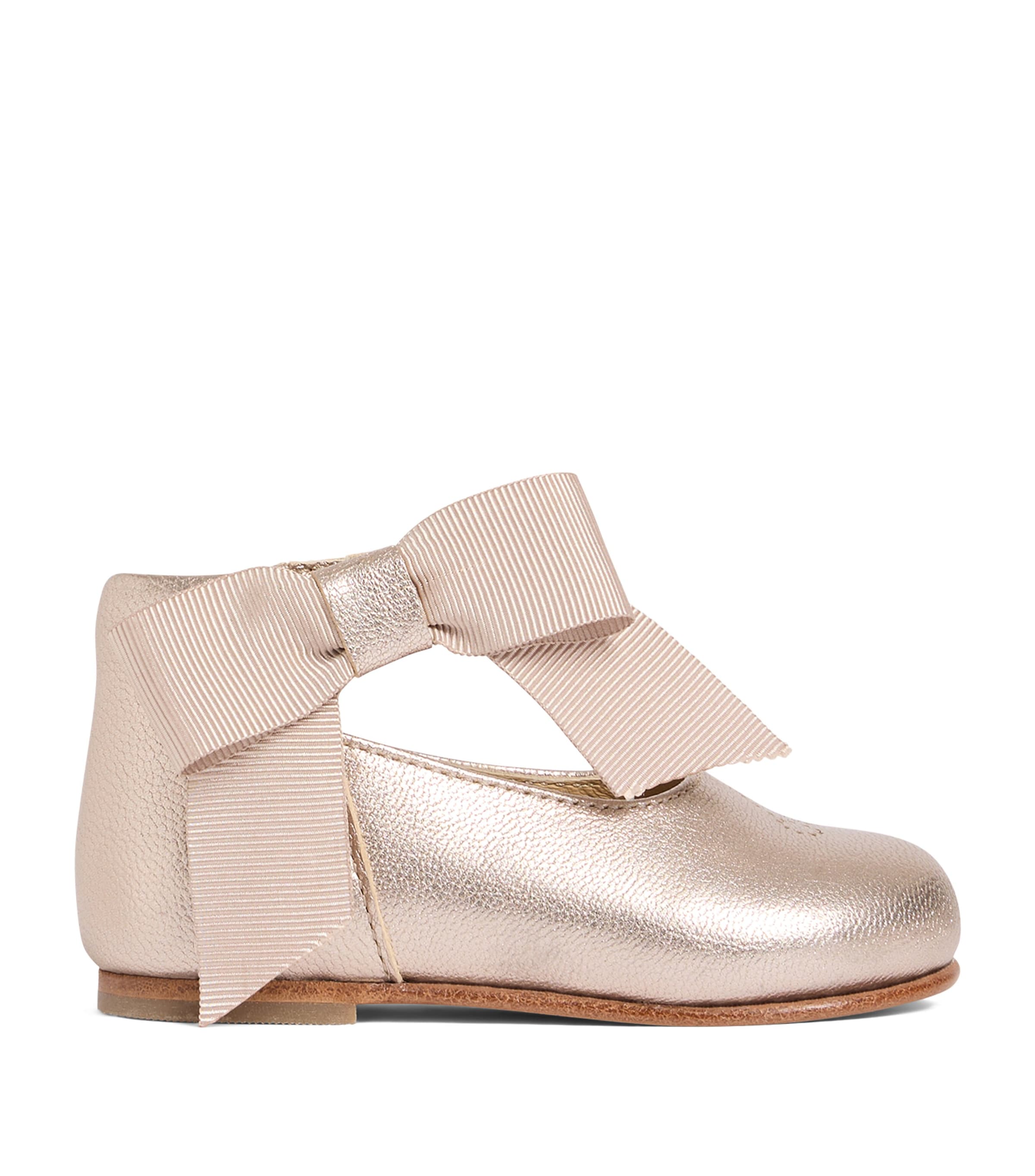 Metallic Leather Ballet Flats