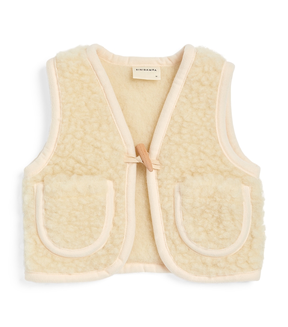 Binibamba Merino Wool Gilet (0-24 Months) Milk