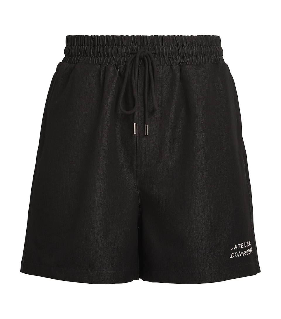 DOMREBEL Mens Chambray Baller Shorts Black