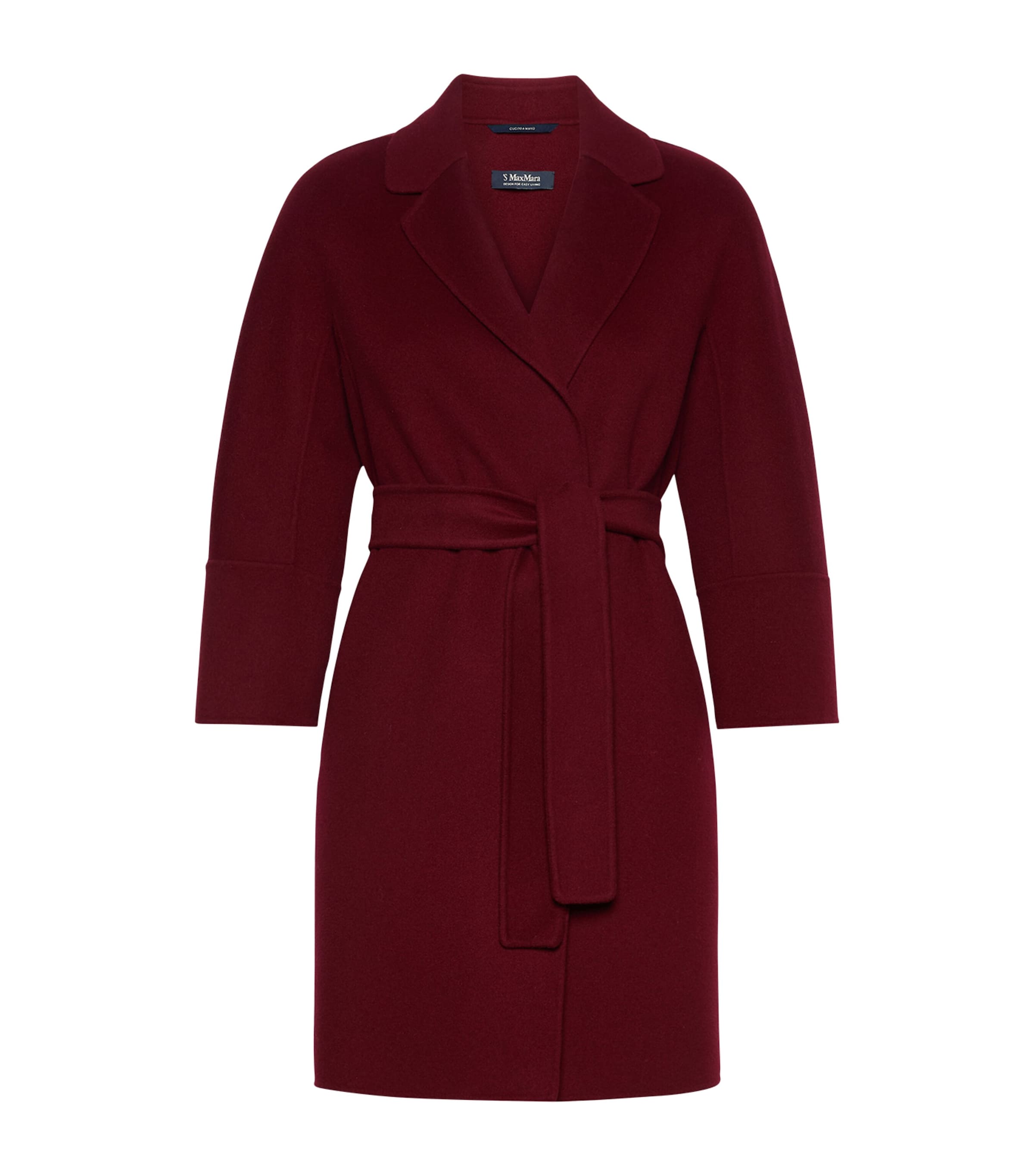 Max Mara Womens Wool Robe Coat Bordeaux