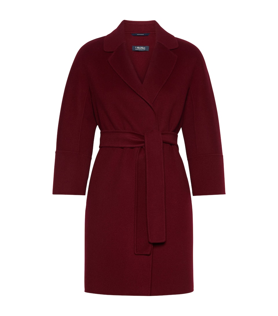 Max Mara Womens Wool Robe Coat Bordeaux