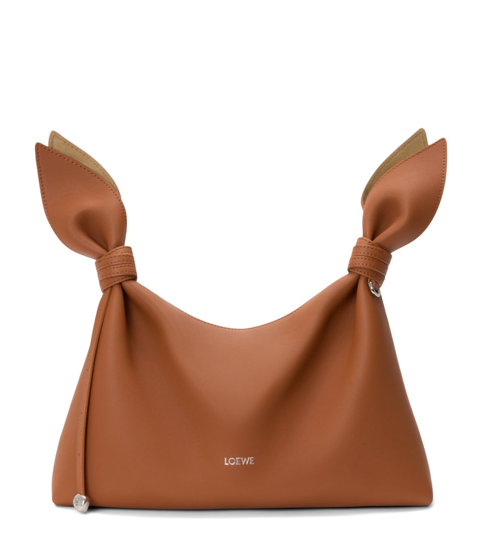 LOEWE Medium Leather Scarf Shoulder Bag Squirrel