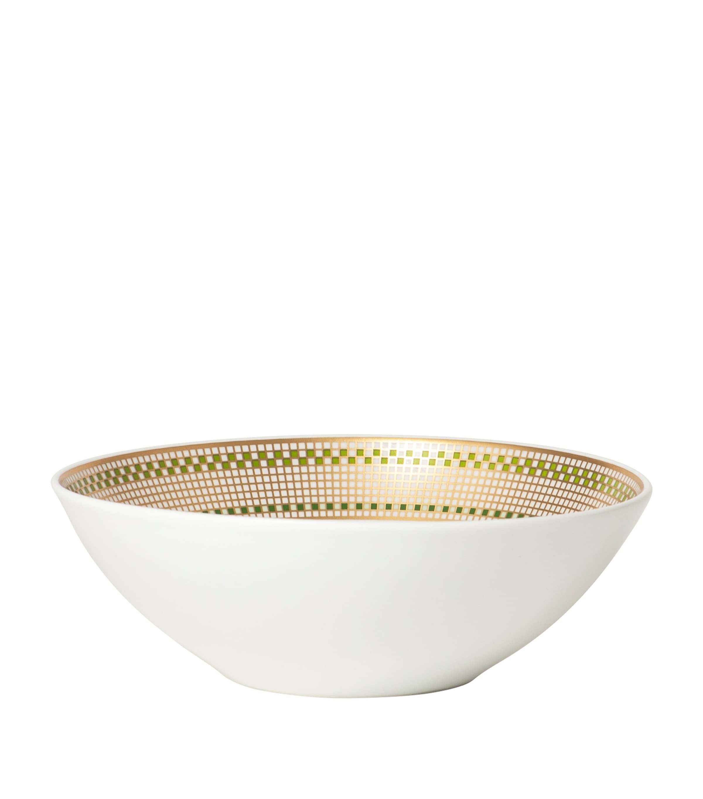 Bernardaud Porcelain Augusta Cereal Bowl (16.8cm) Or Et Vert