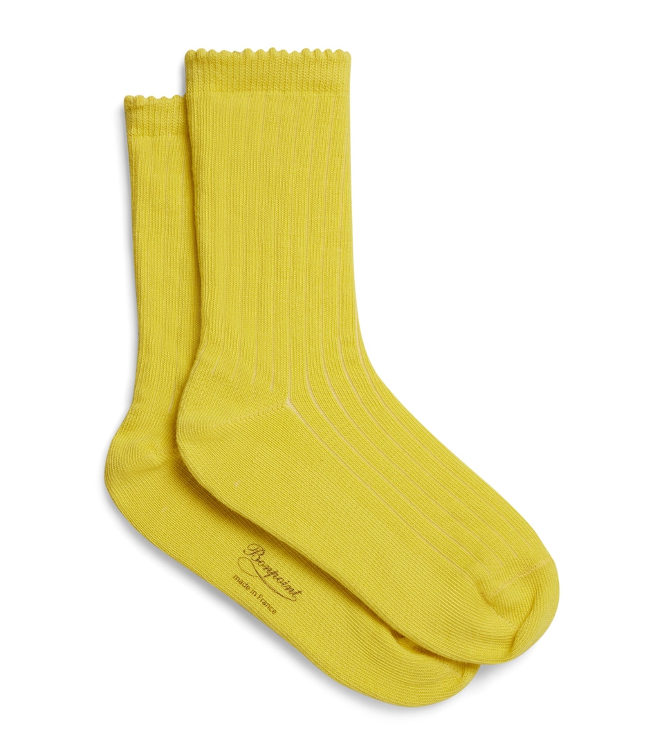 Bonpoint Cotton-Blend Ribbed Socks Anis