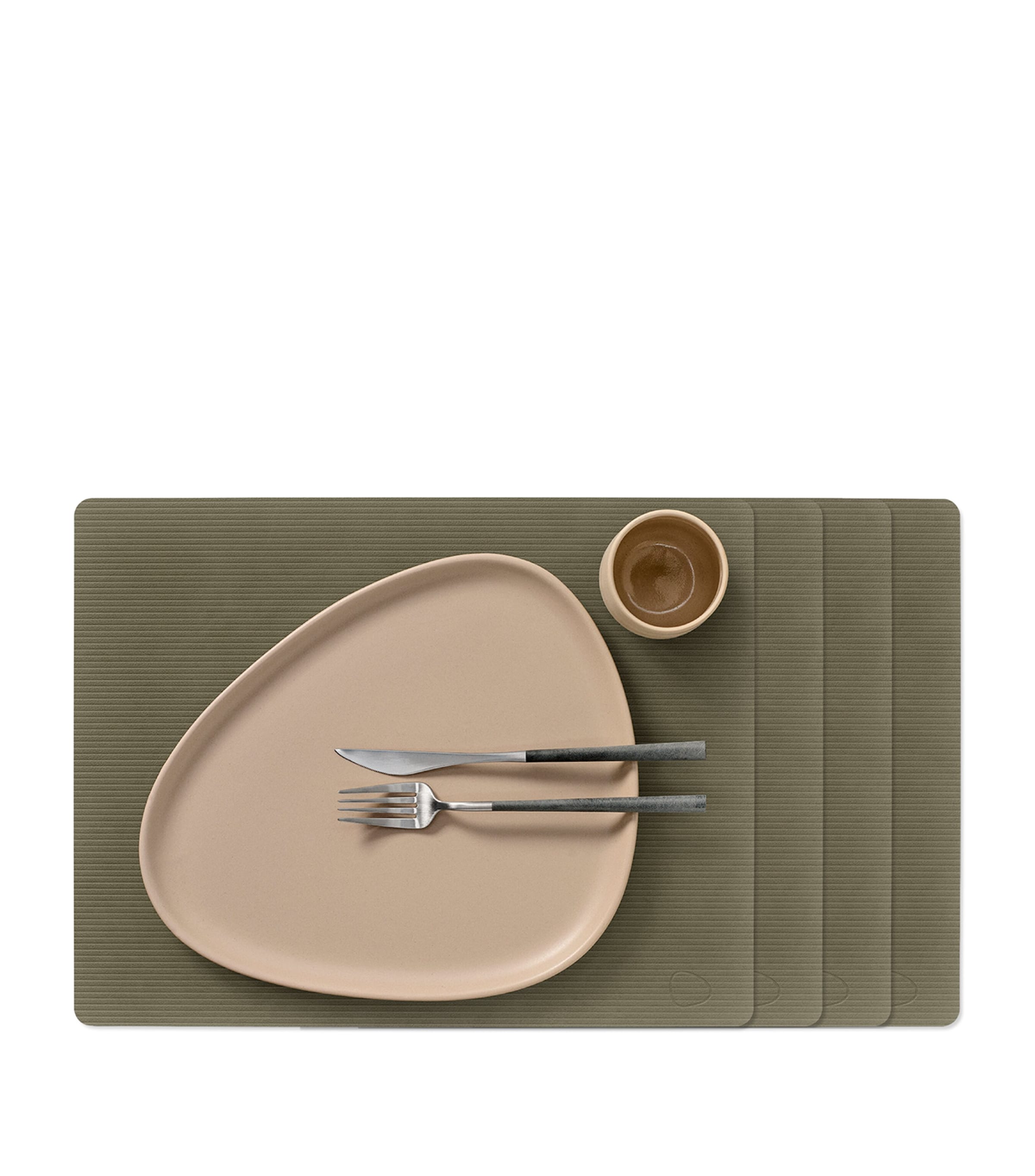 LIND DNA Large Square Corduroy Placemat (Set of 4) Army Green