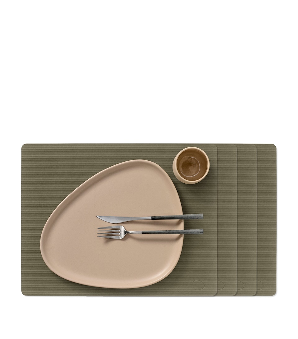 LIND DNA Large Square Corduroy Placemat (Set of 4) Army Green