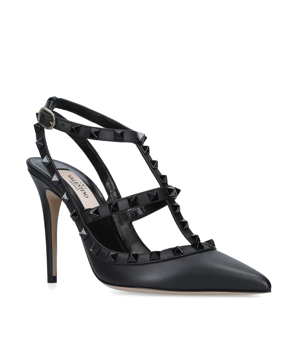 Leather Rockstud Heels 100