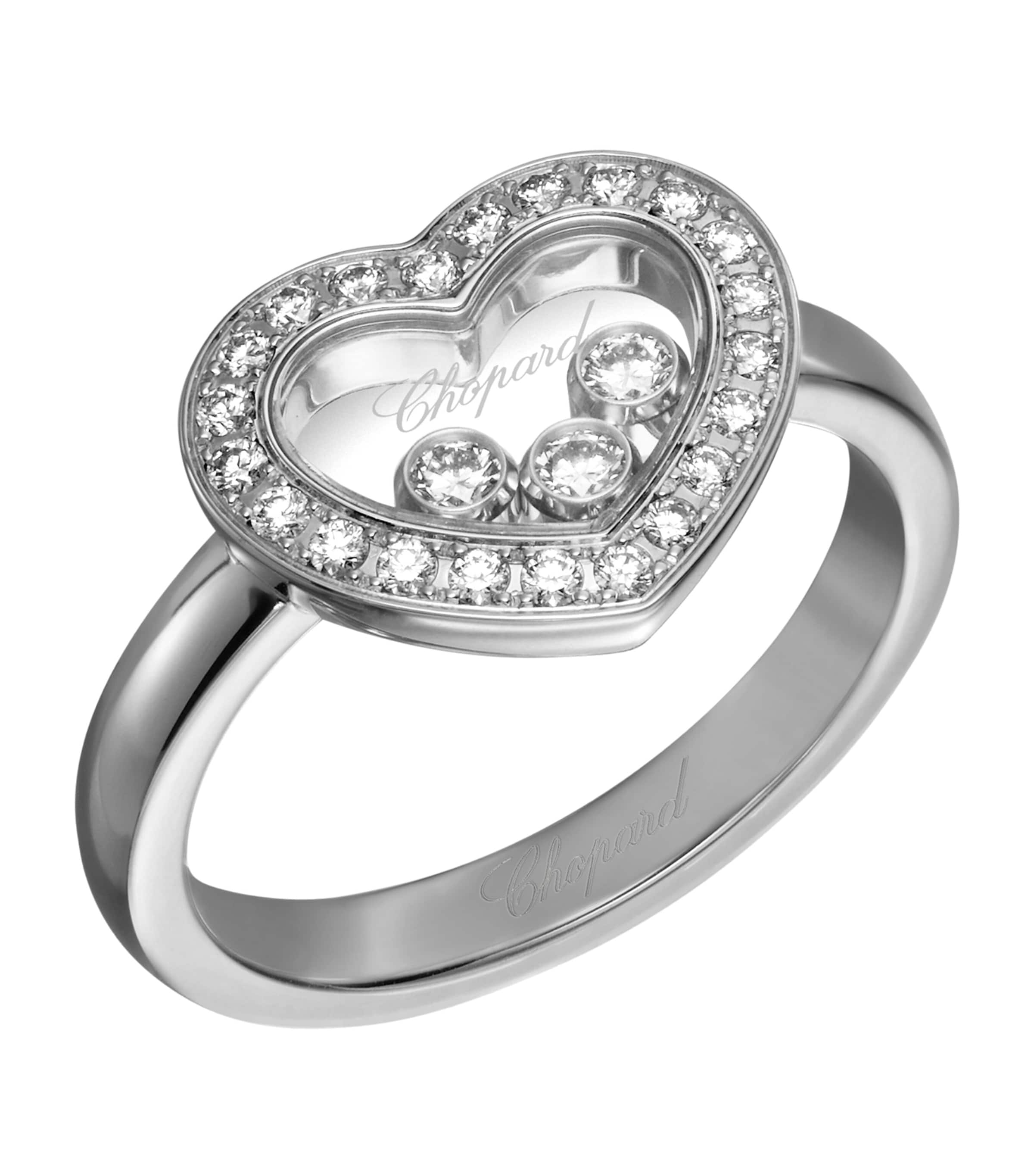 White Gold and Diamond Happy Diamonds Icons Ring