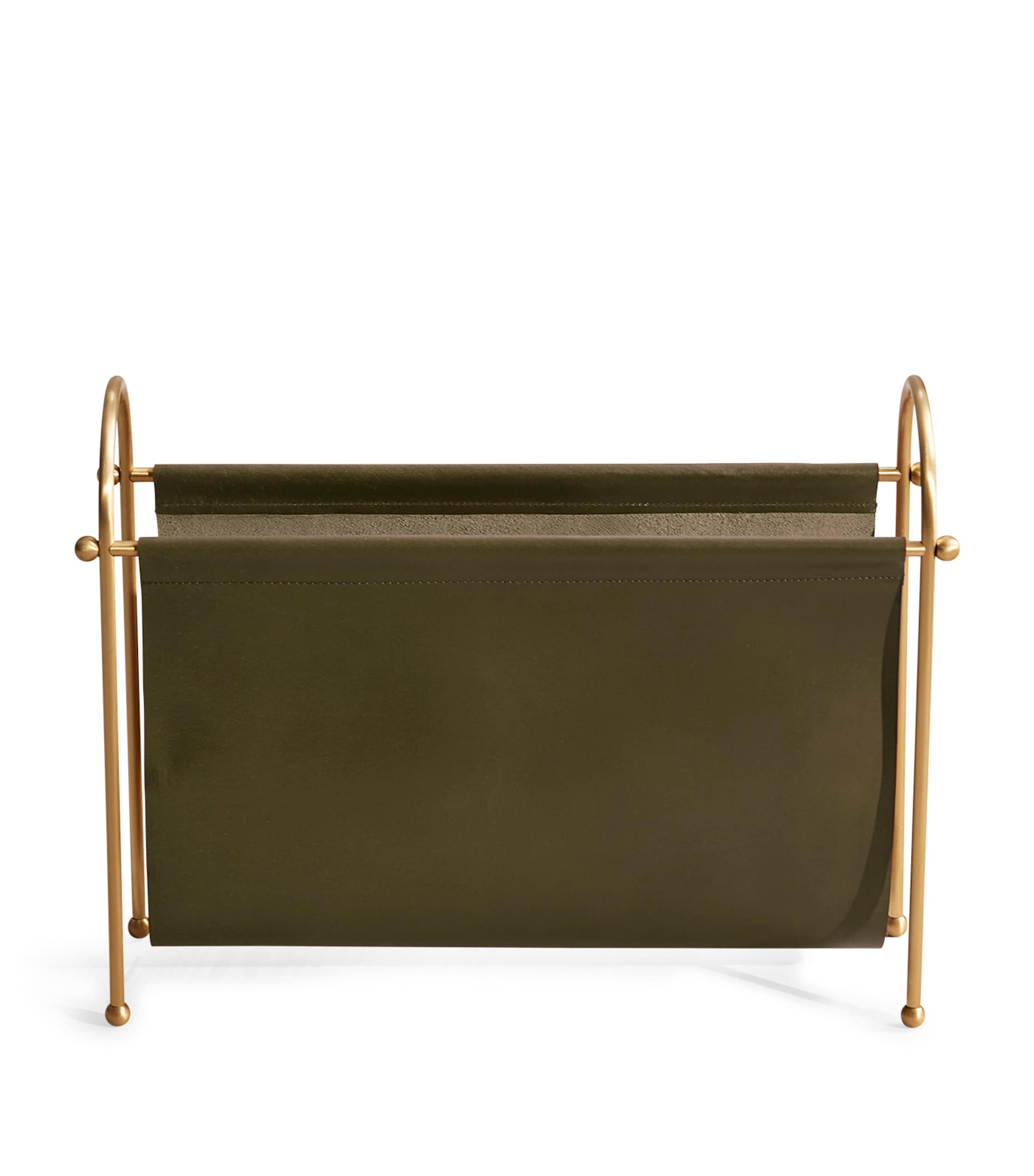 Soho Home Leather Meard Magazine Rack Olive