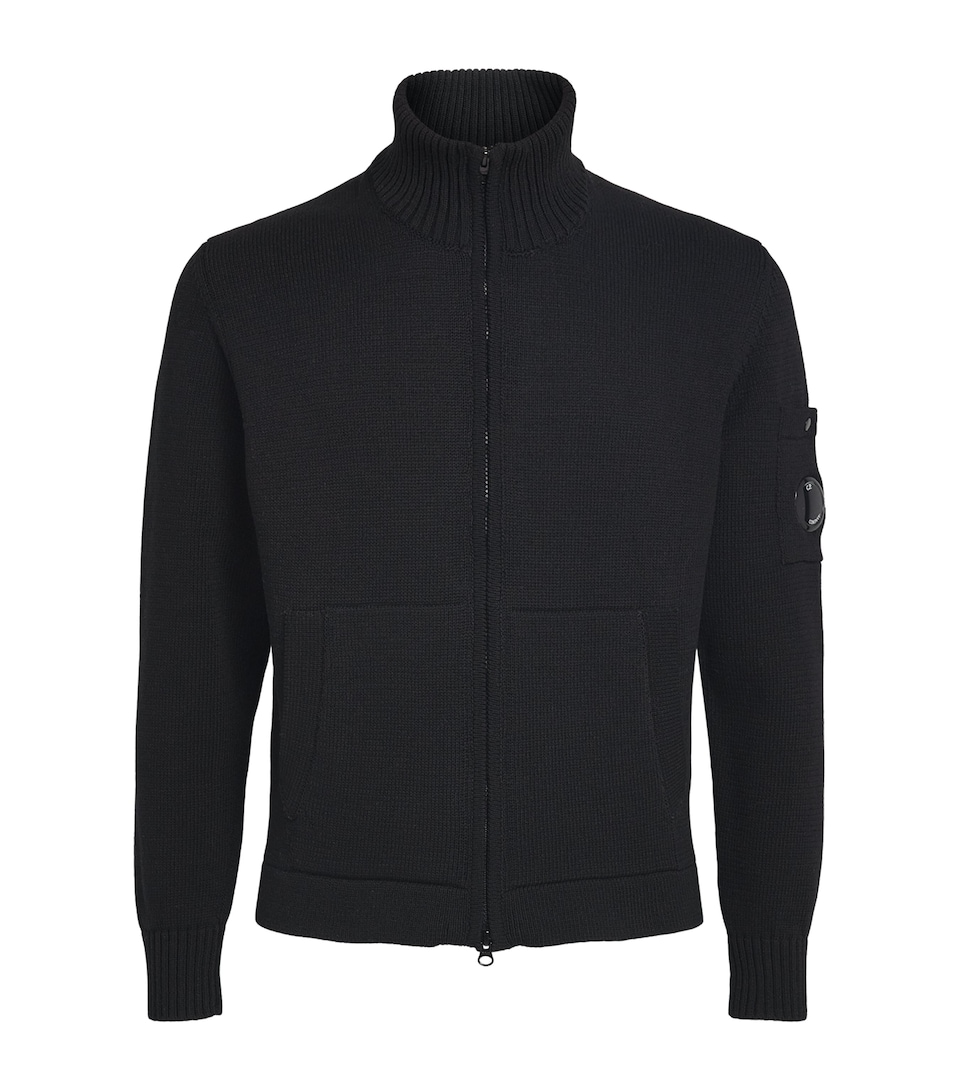 C.P. Company Mens Cotton Zip-Up Cardigan Black