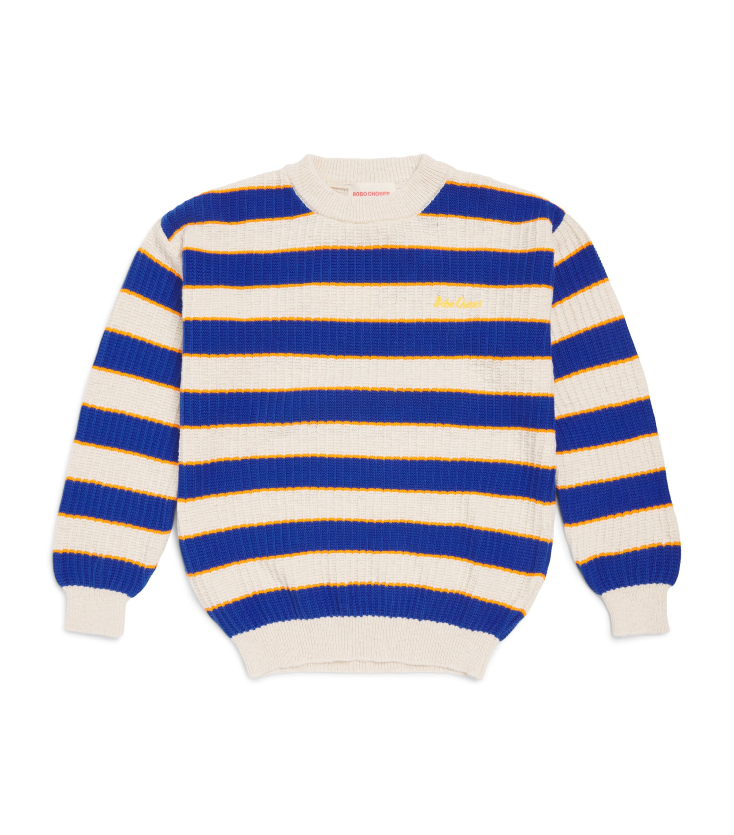 Bobo Choses Cotton Stripe Sweater (8-9 Years) Blue
