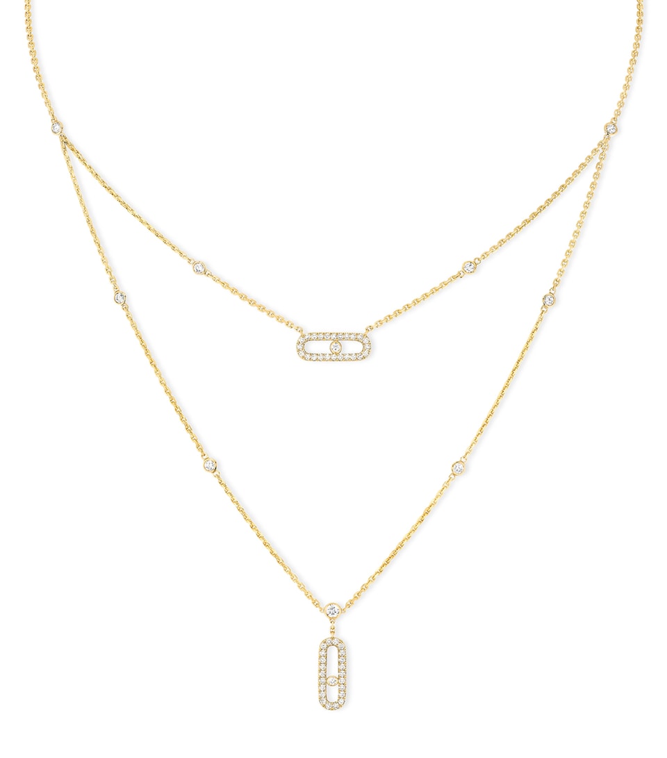 Yellow Gold and Diamond Move Uno Necklace