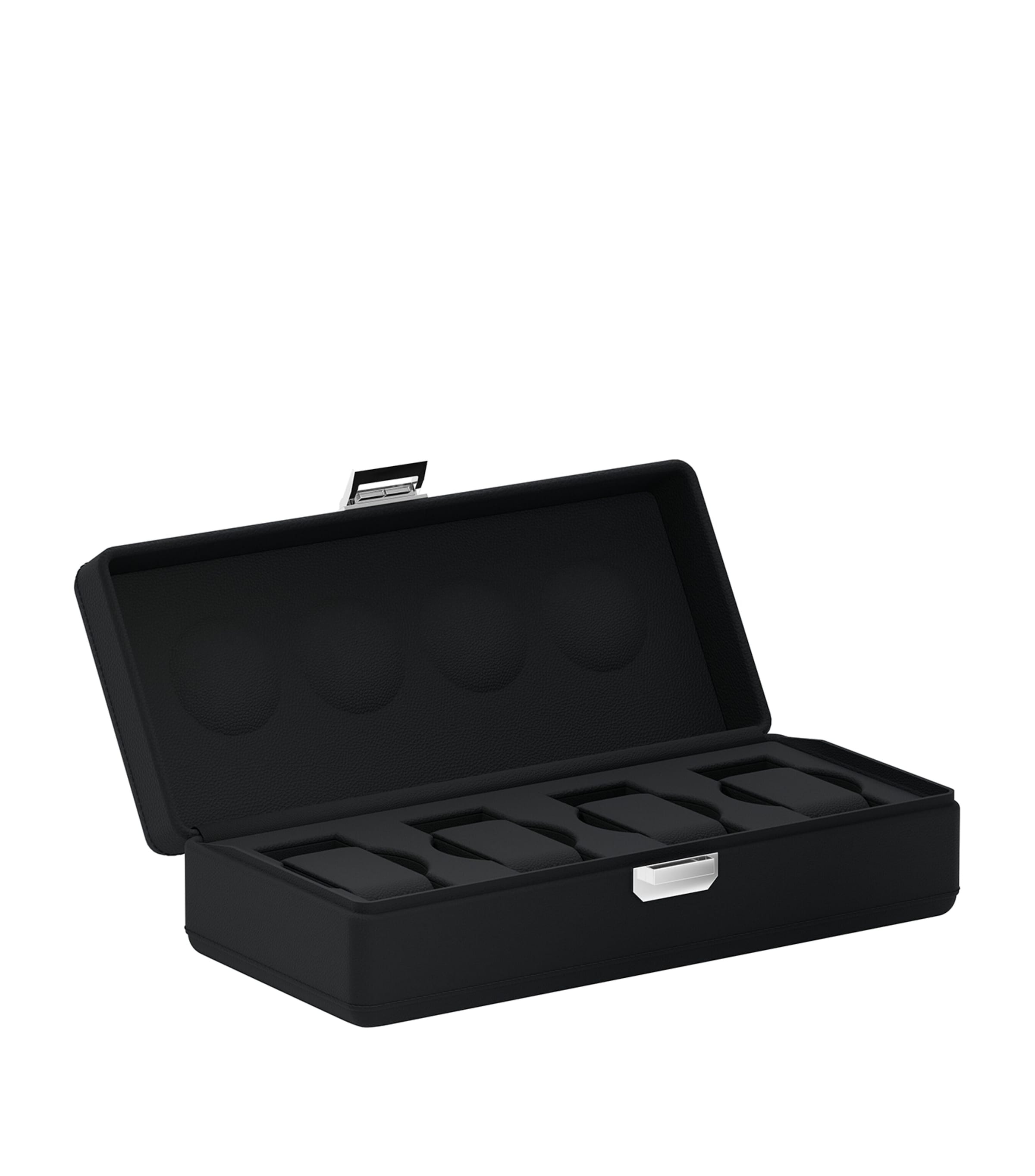 Scatola Del Tempo Leather Valigetta 4-Watch Carry Case Black