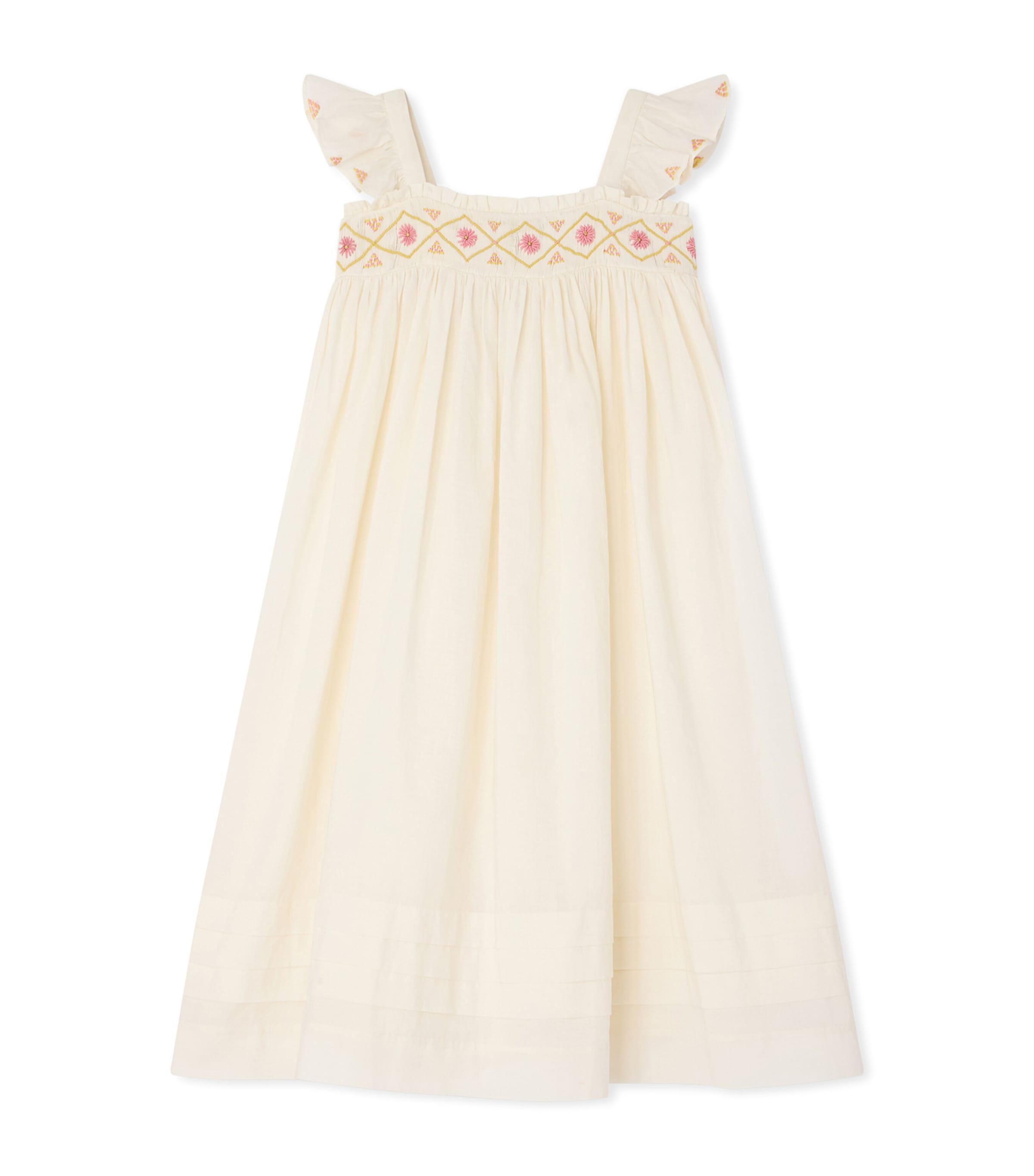 Bonpoint Cotton Laora Dress (10-14 Years) Upb Ecru