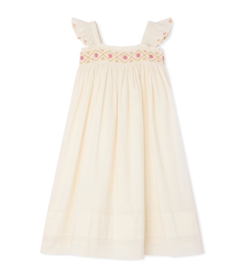 Bonpoint Cotton Laora Dress (10-14 Years) Upb Ecru