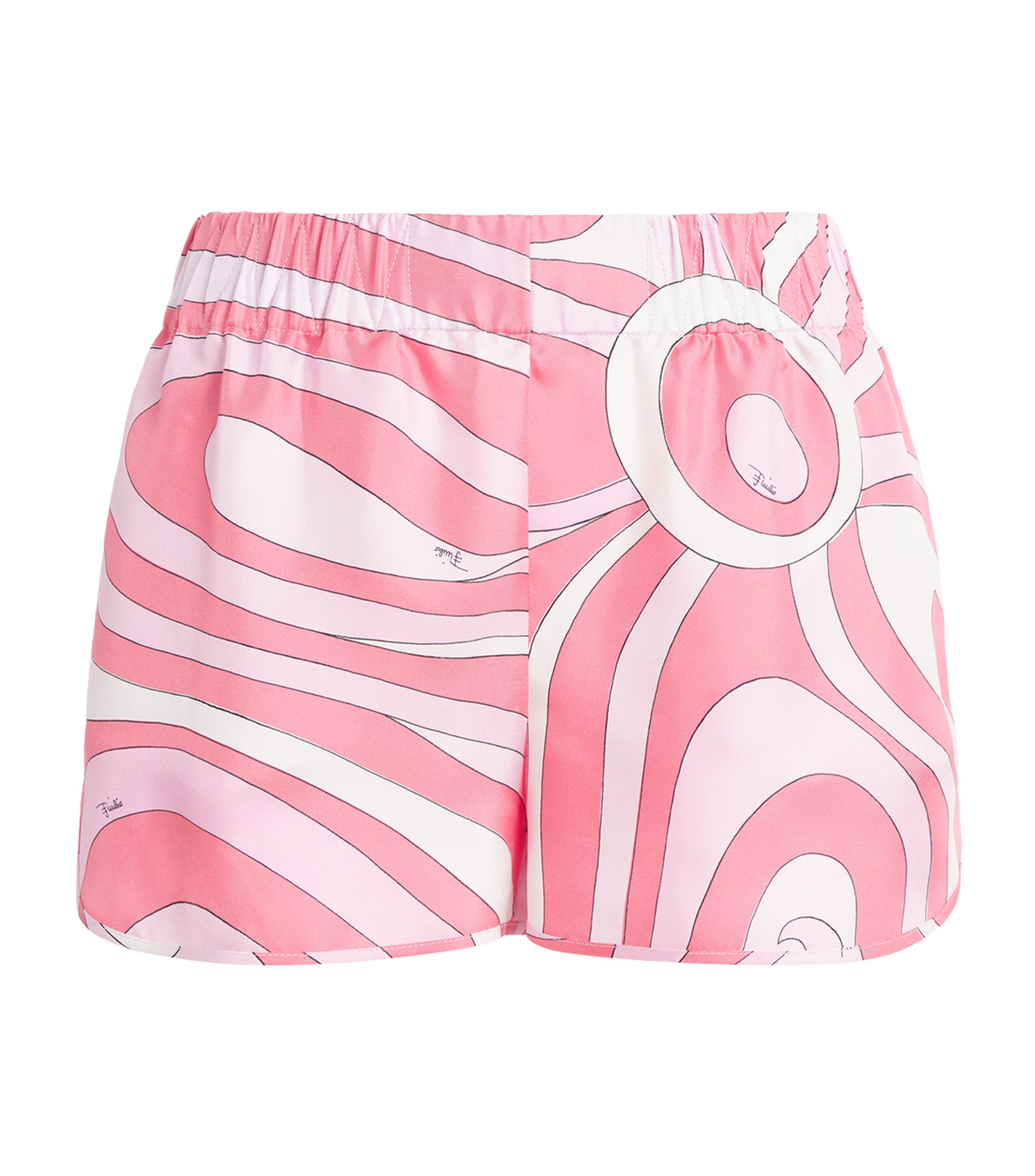PUCCI Womens Silk Twill Printed Shorts Pink