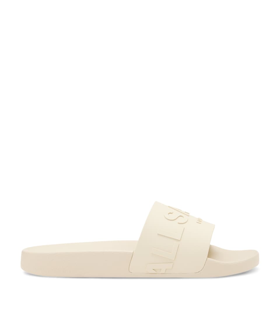 AllSaints Logo Biggy Slides Chalk White