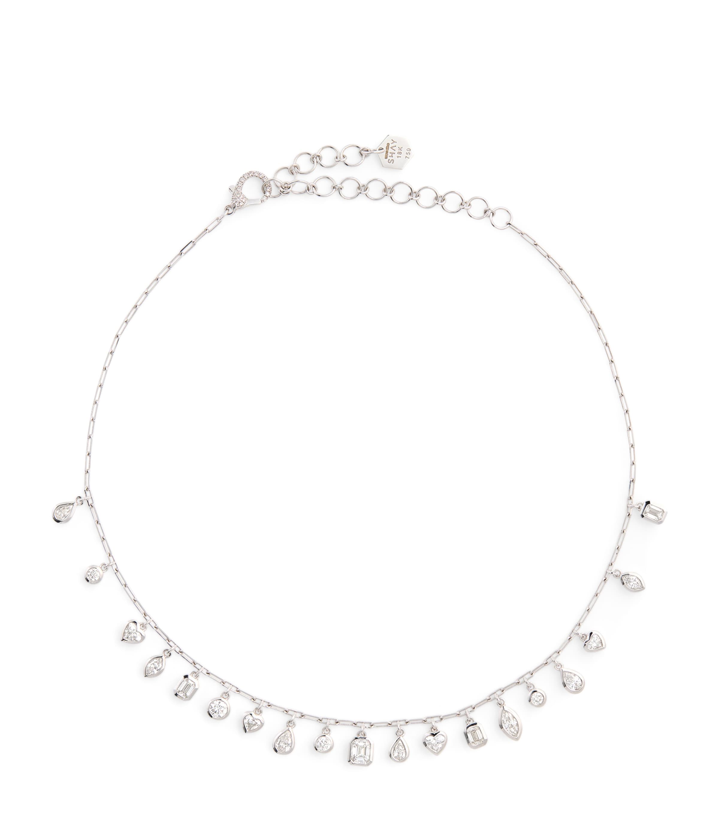 White Gold and Diamond Bezel Necklace