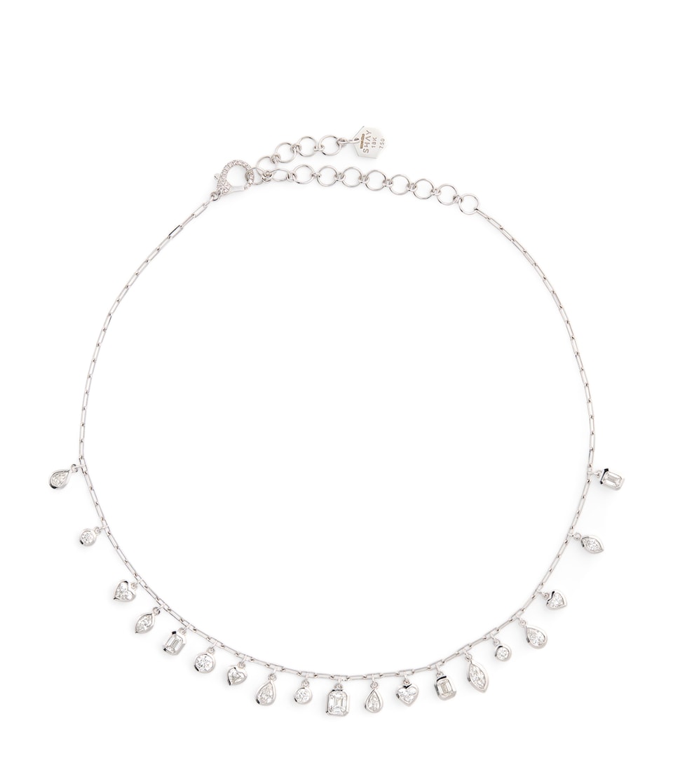 White Gold and Diamond Bezel Necklace
