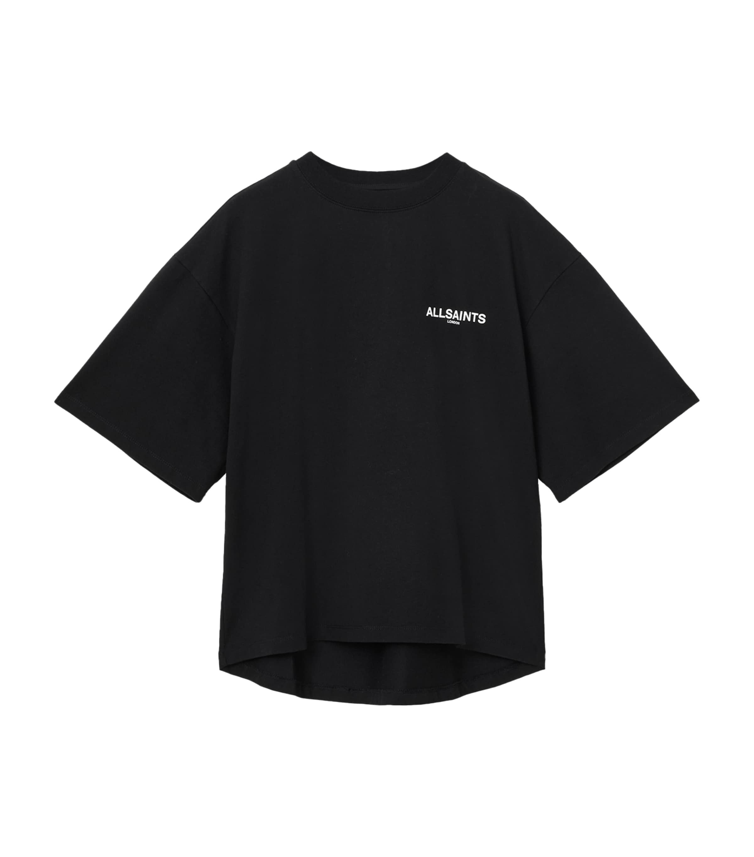 AllSaints Womens Organic Cotton Guardian Amelie Oversized T-Shirt Black