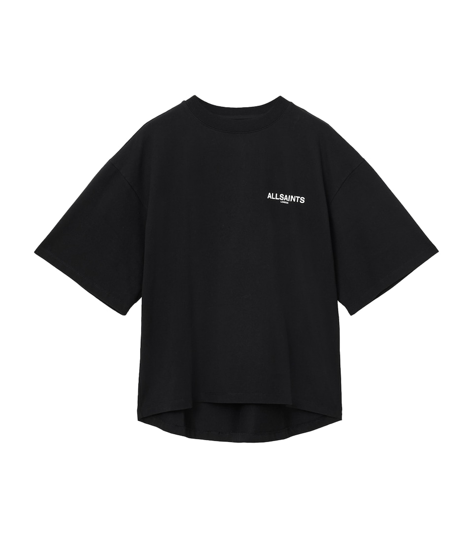 AllSaints Womens Organic Cotton Guardian Amelie Oversized T-Shirt Black