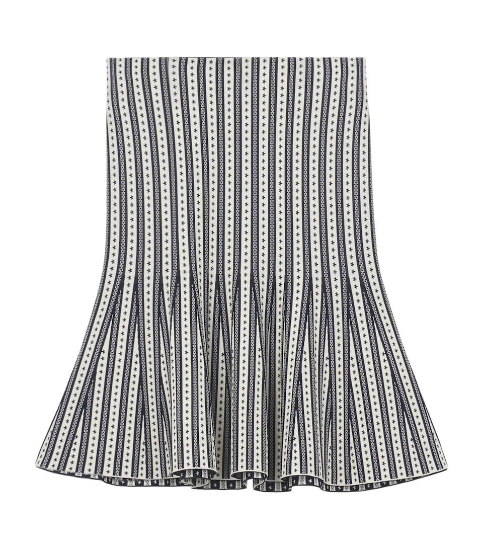 McQueen Womens Knit Striped Mini Skirt