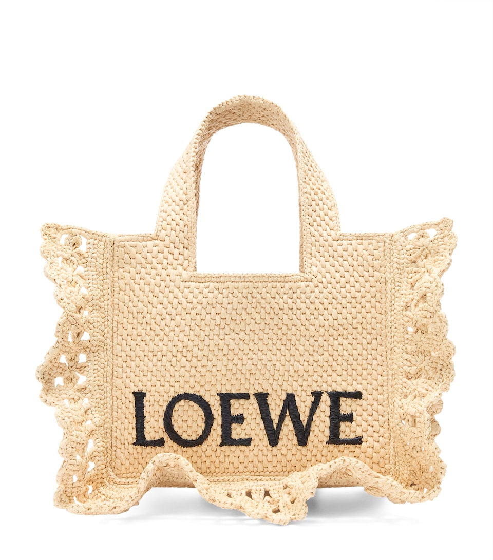 x Paula's Ibiza Raffia Font Tote Bag