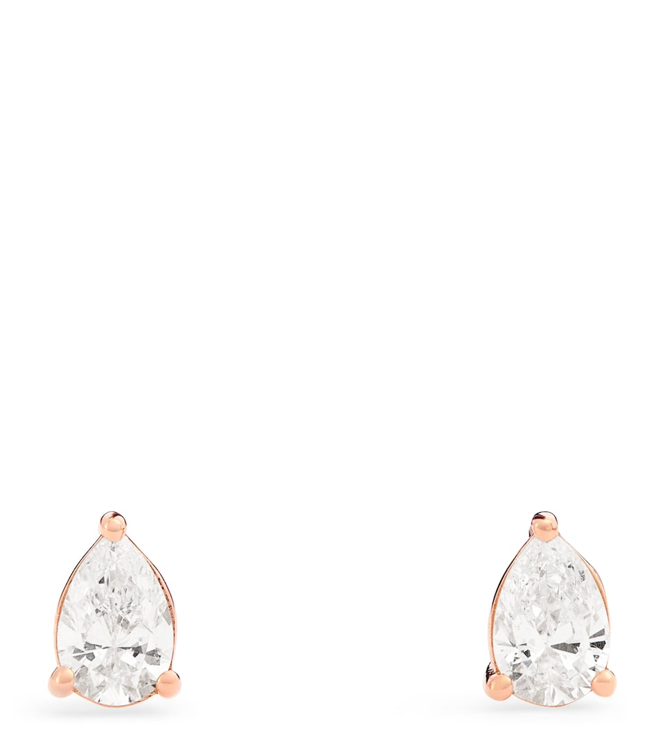 Rose Gold and Diamond Pear Stud Earrings (0.50ctw)