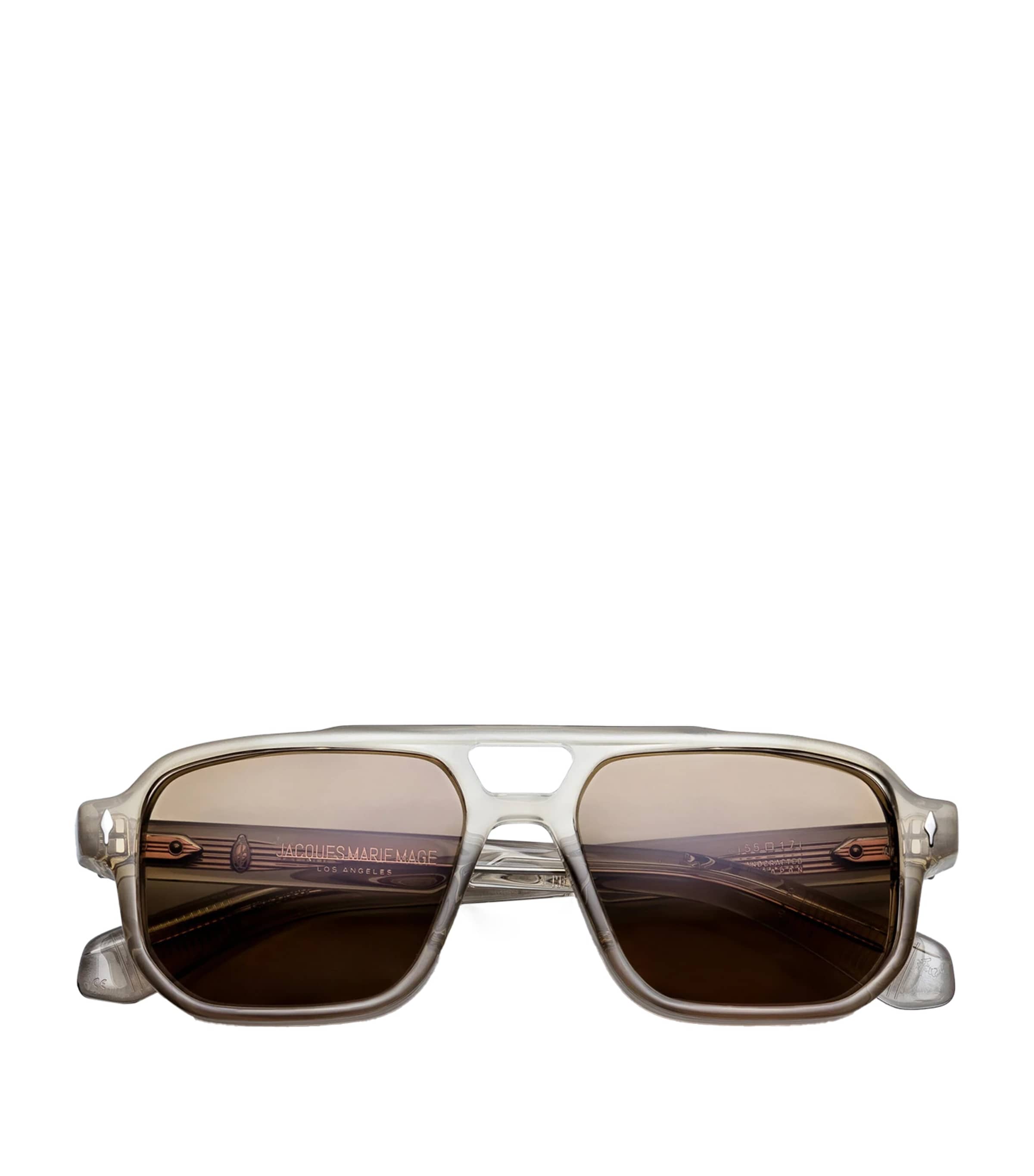 Jacques Marie Mage Evans Aviator Sunglasses Marzipan
