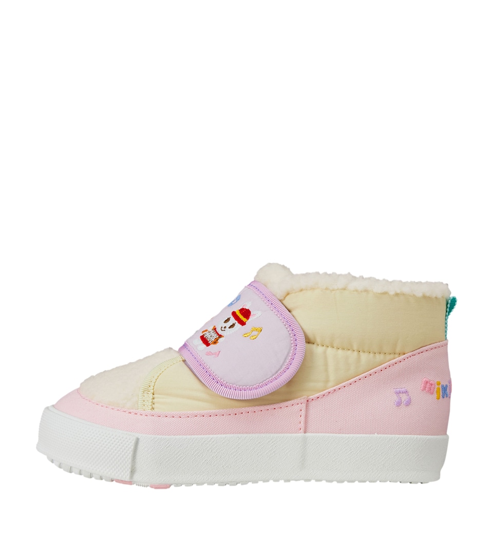 Miki House Embroidered Velcro Sneakers