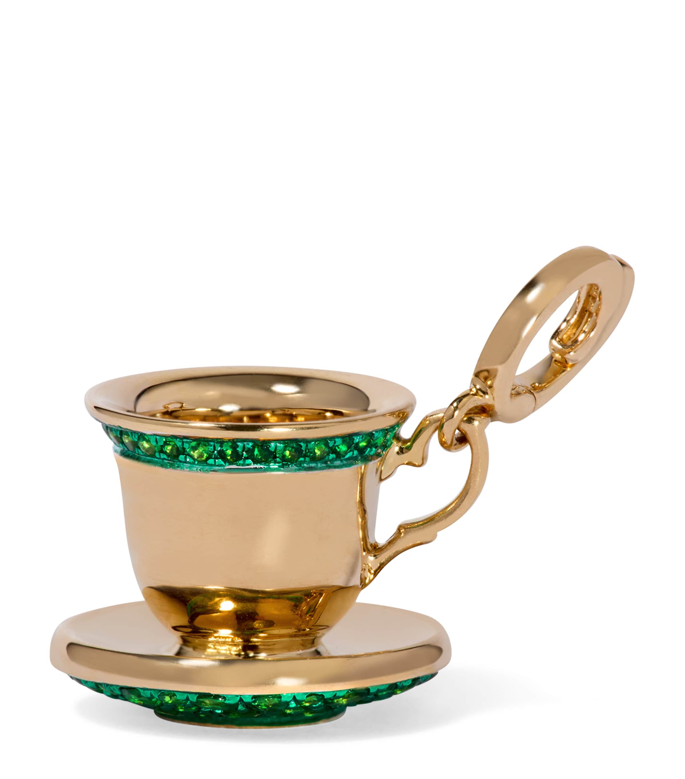 x Harrods Yellow Gold and Tsavorite My Life in Charms Teacup Charm