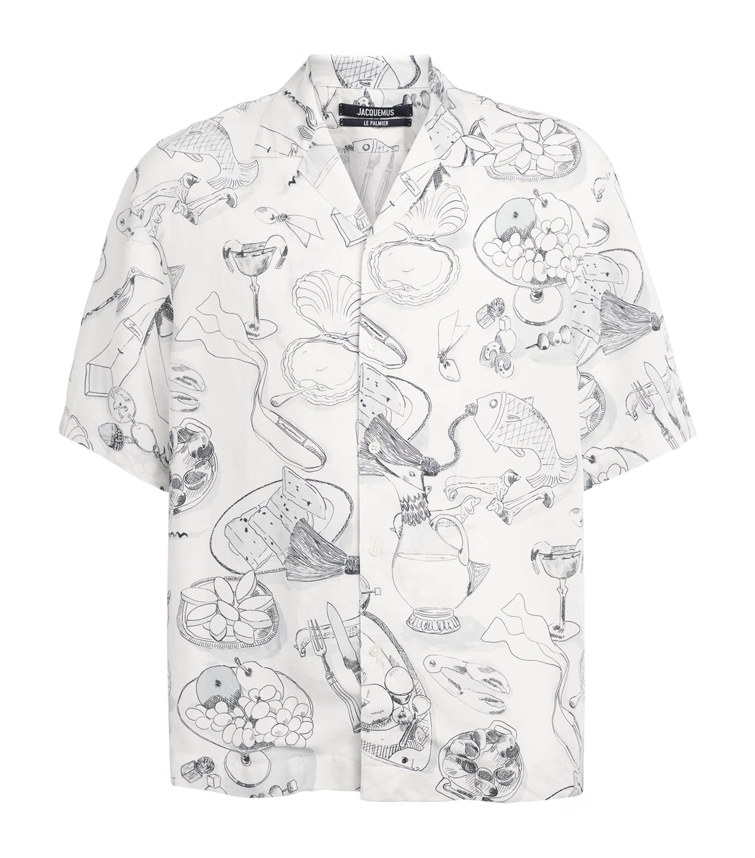 Jacquemus Mens Printed Cocktail Shirt Prnt Tbl Owht/bl