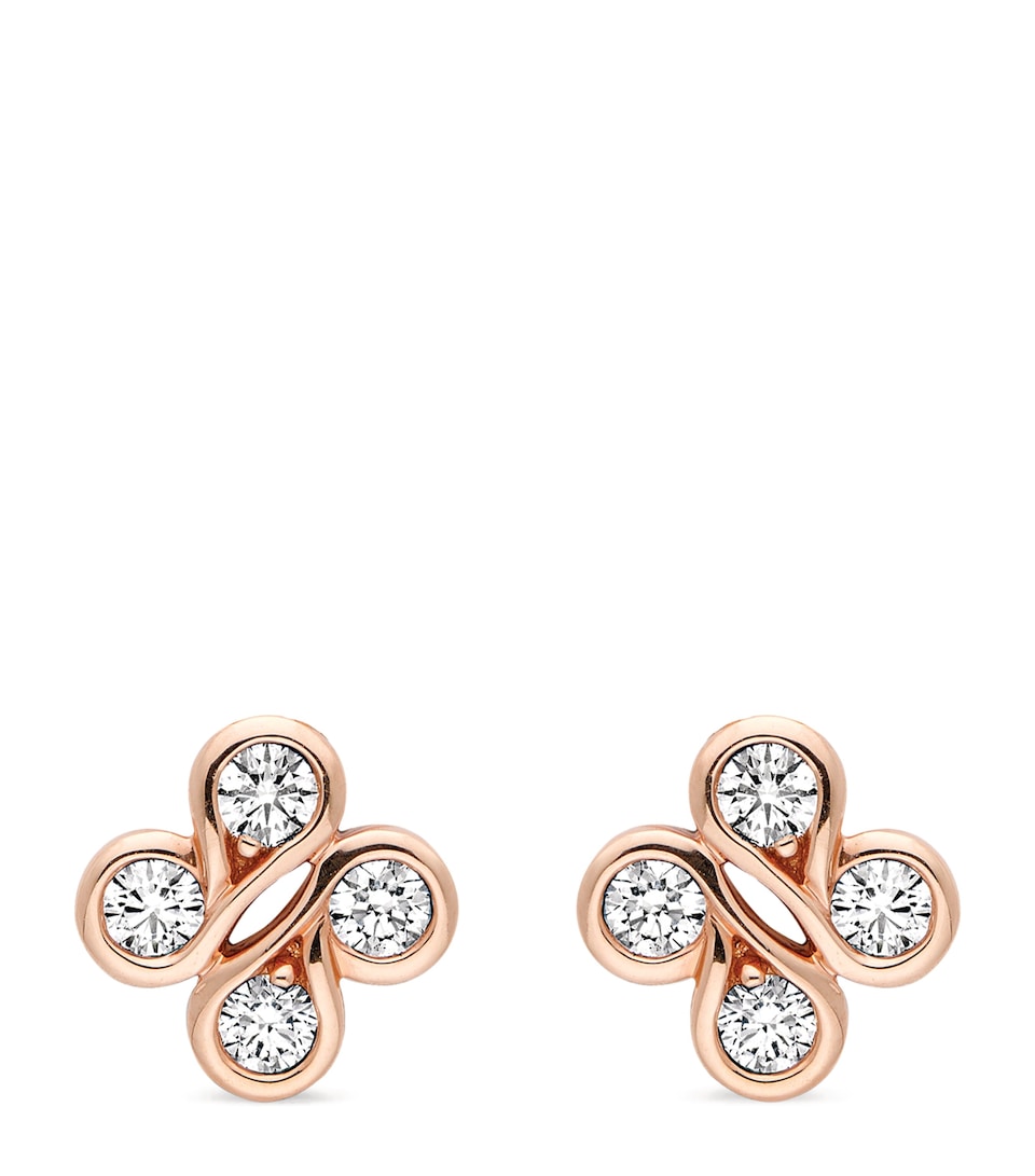 Boodles Rose Gold and Diamond Be Boodles Earrings Rose Gold