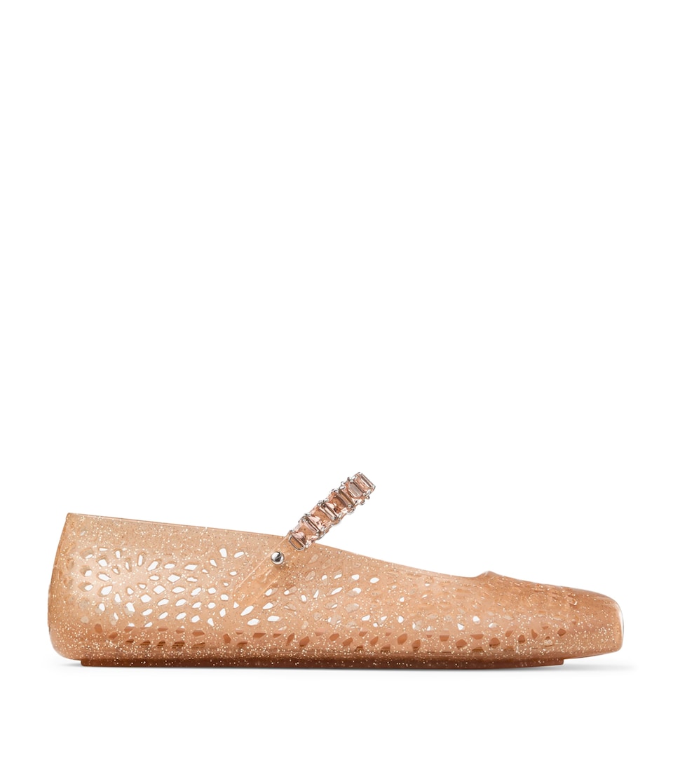 Jimmy Choo The Jelly Ballet Flats Light Toffee/silver
