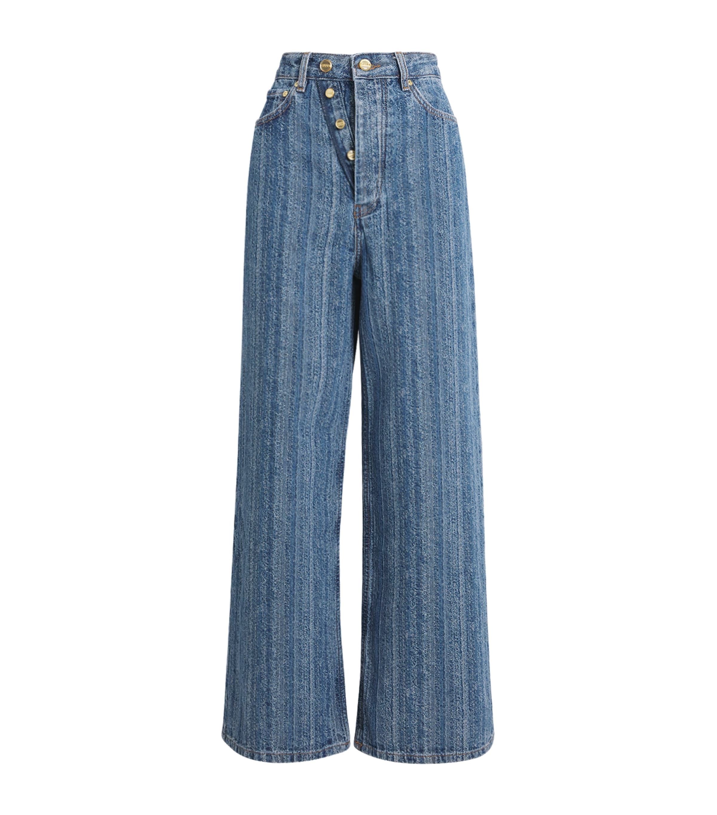 Double-Fly Wide-Leg Jeans