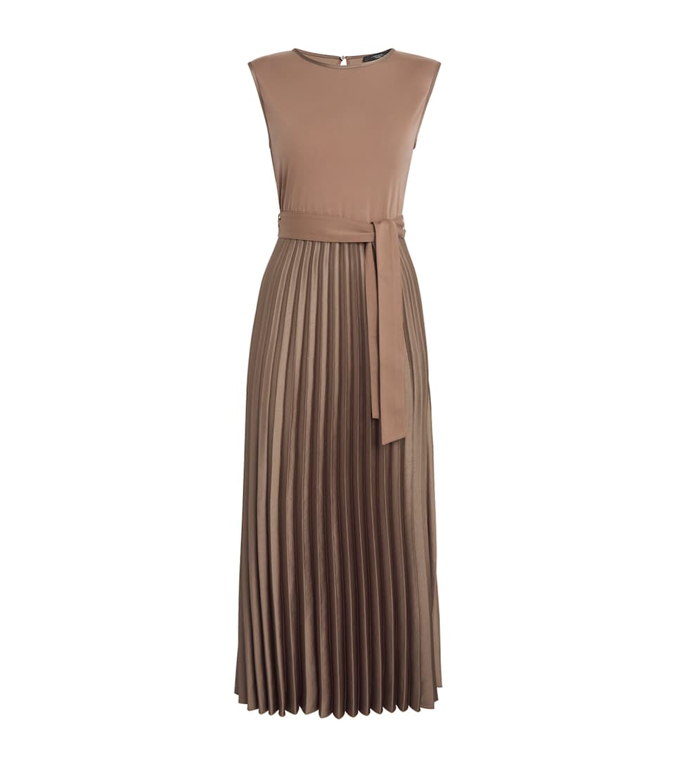 Jersey Pleated Midi Dress
