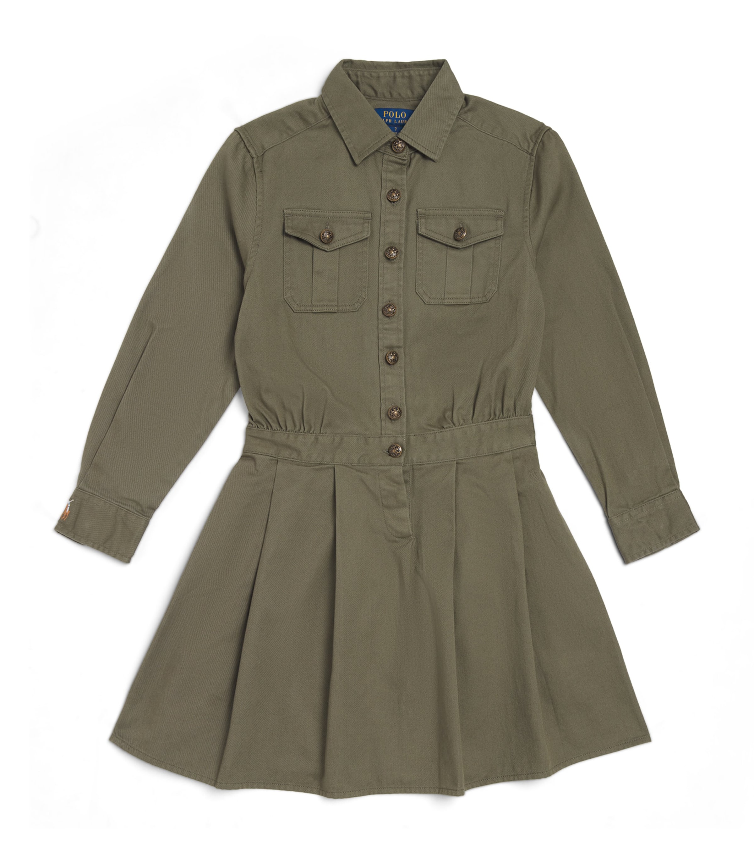 Ralph Lauren Kids Cotton Shirt Dress (7-16 Years) Cruise Olive