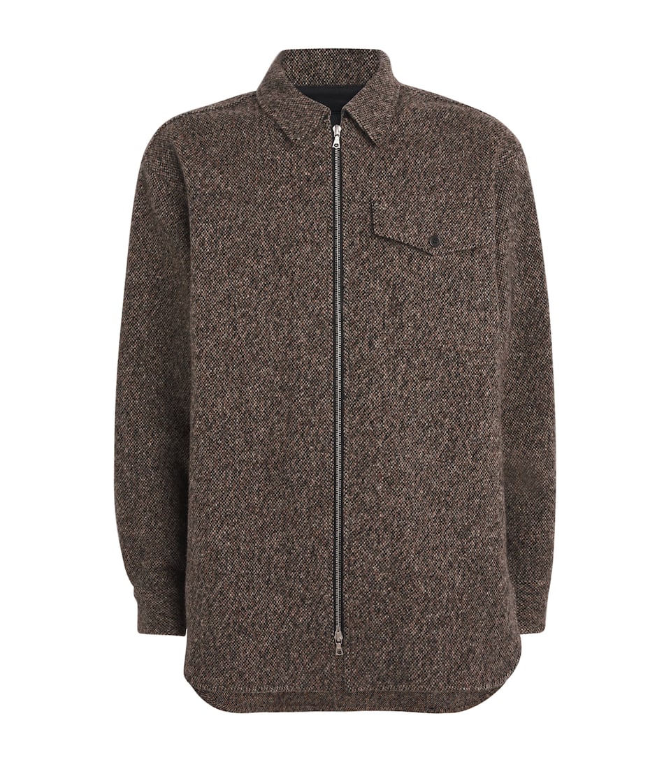 Wool-Blend Zip-Up Overshirt