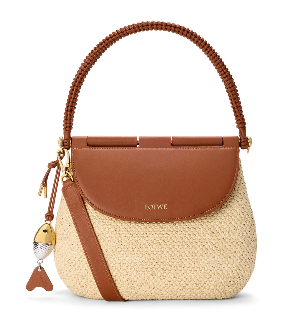 LOEWE x Paula’s Ibiza Medium Raffia Pescador Shoulder Bag Natural/tan