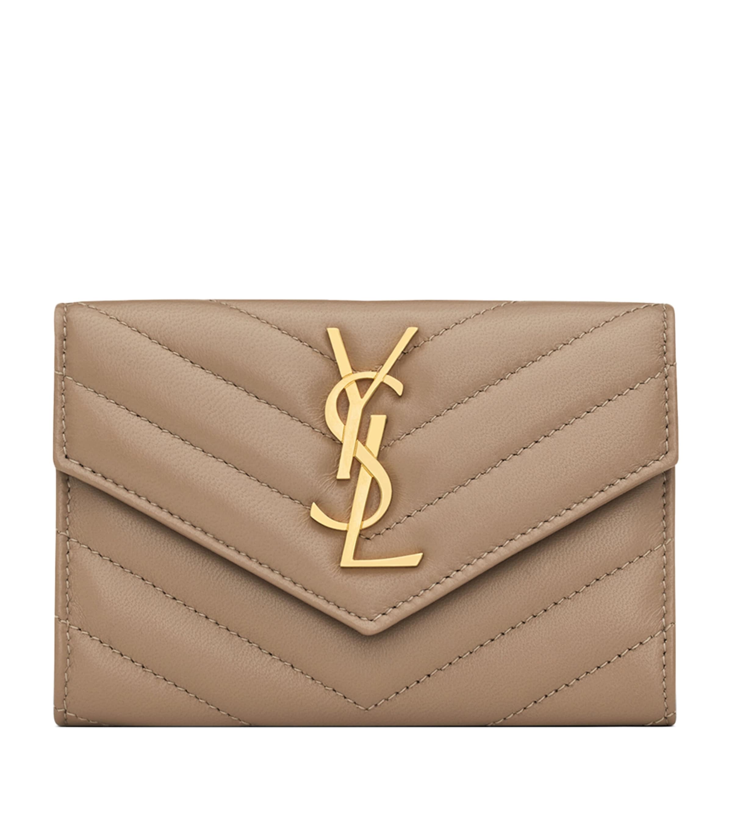 Saint Laurent Small Leather Chain Wallet | Harrods US