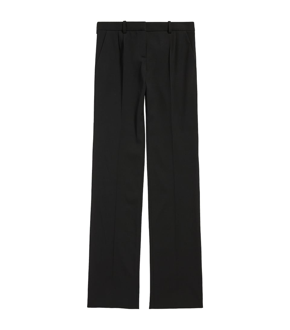 Balenciaga Womens Stretch-Wool Slim Trousers