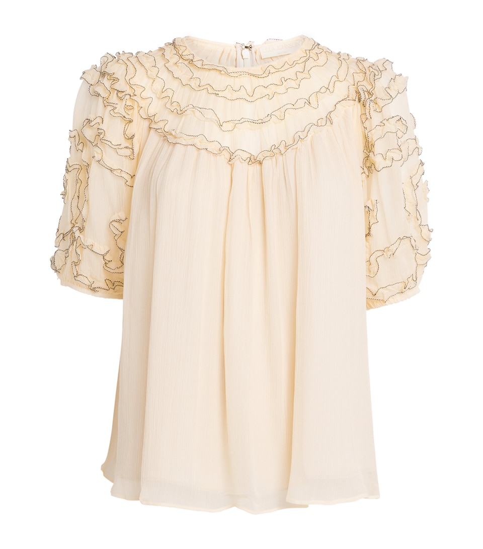 Silk Smocked Isola Blouse