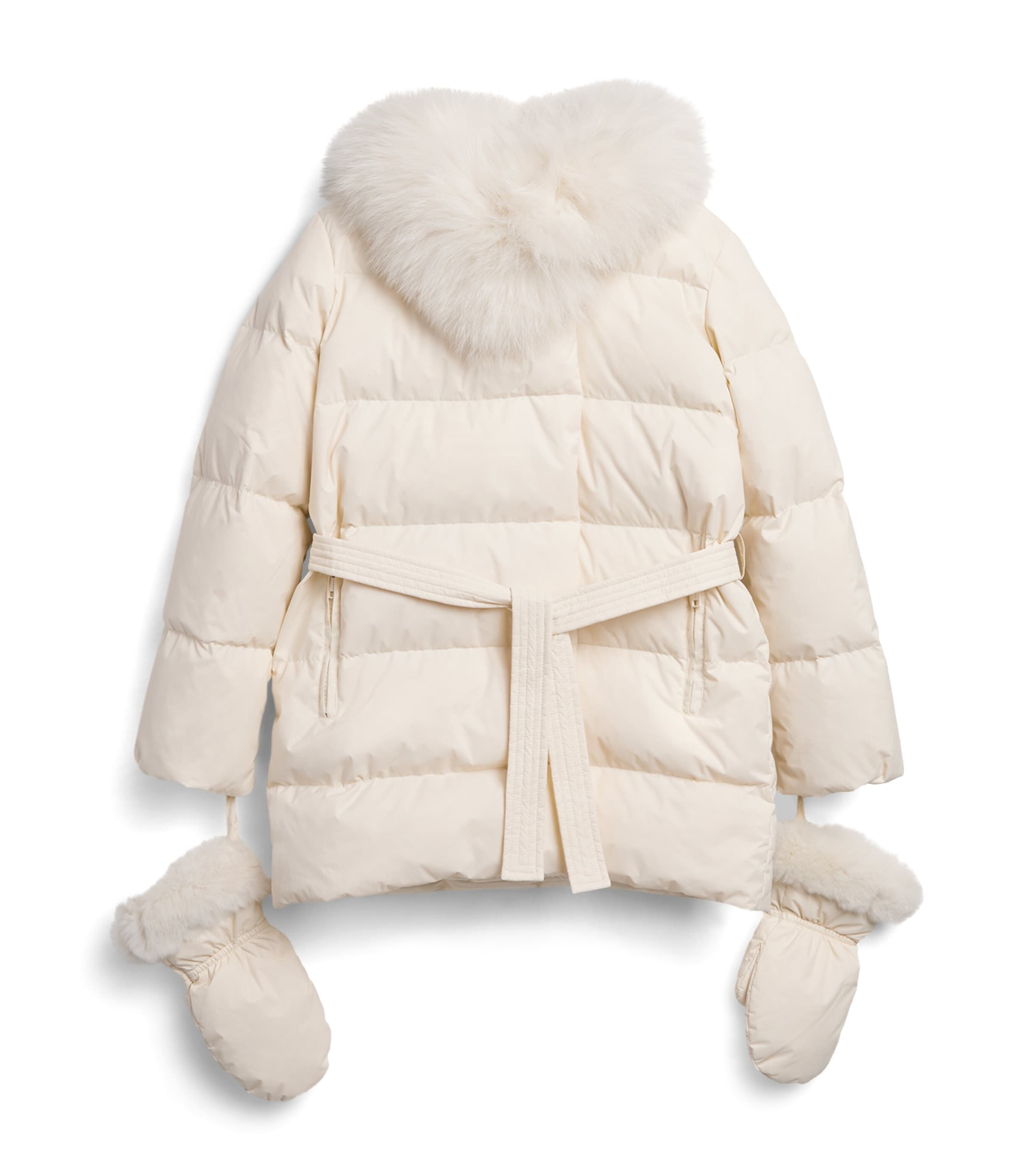 Yves Salomon Enfant Down Fur-Trim Puffer Jacket (6-14 Years)